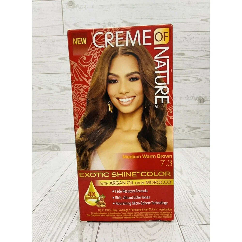 Creme of Nature Exotic Shine Color 7.3 Medium Warm Brown Argan Oil